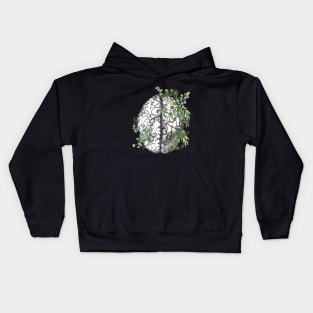 Brain human anatomy,Floral, eucalyptus leaves, mental, watercolor Kids Hoodie